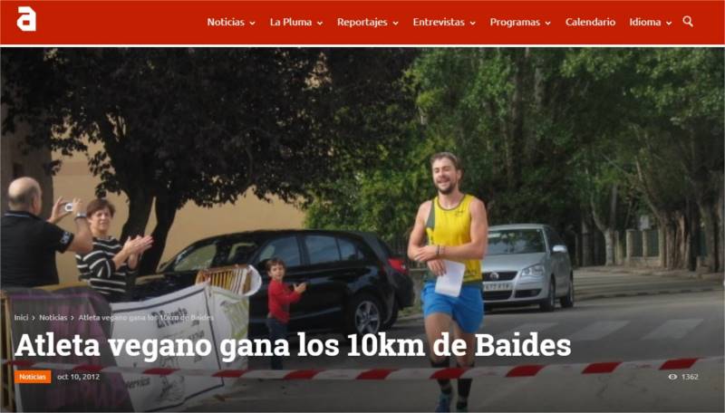 Atleta vegano gana los 10km de Baides TVAnimalista.com