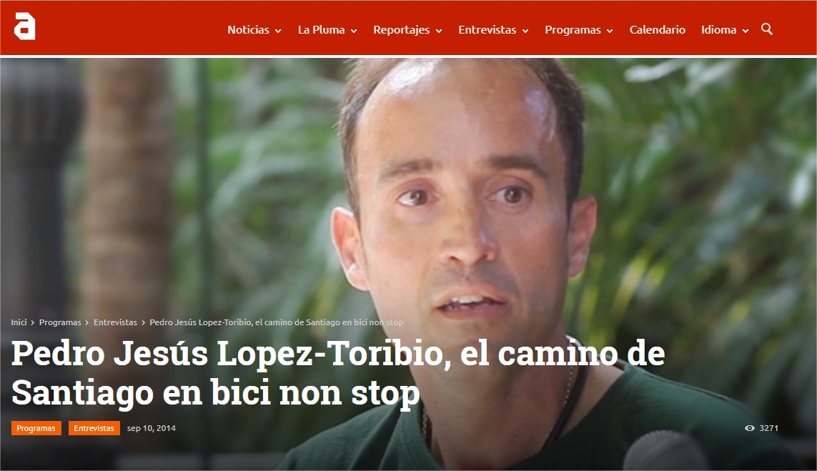 Pedro Jesús Lopez-Toribio, el camino de Santiago en bici non stop TVAnimalista.com