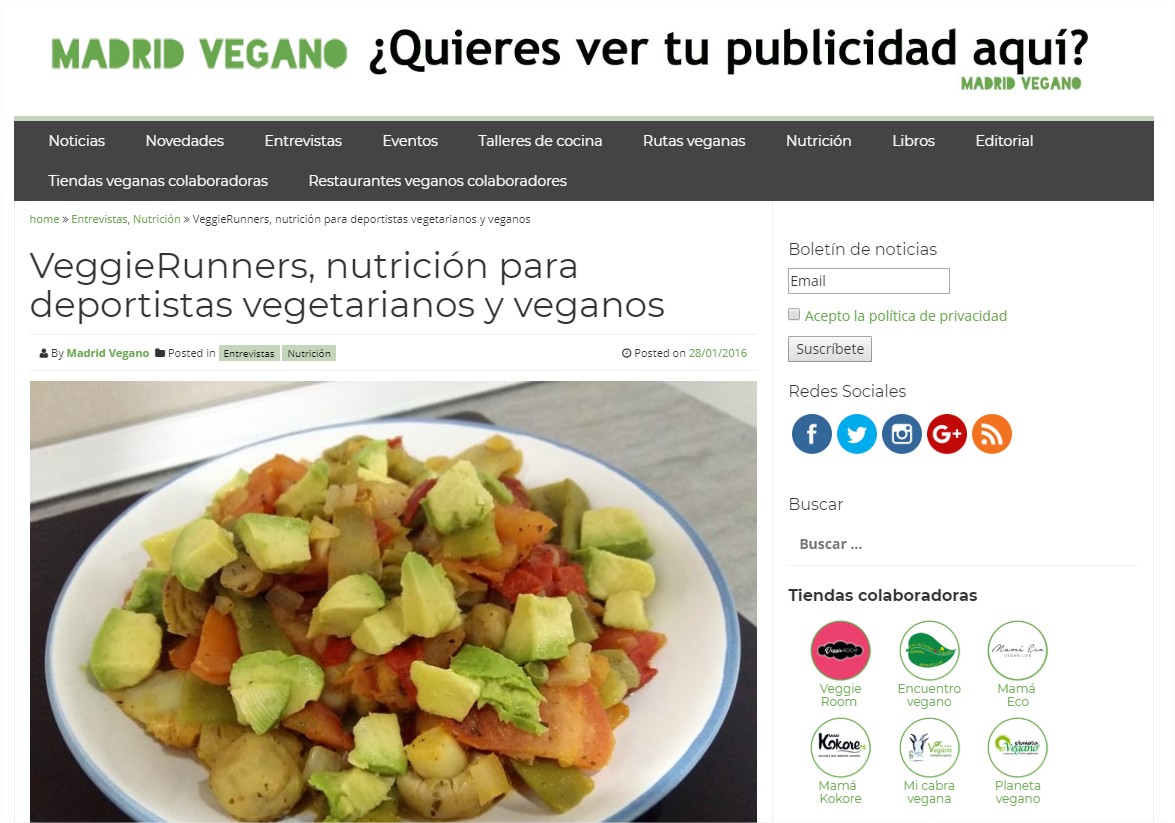 VeggieRunners, nutrición para deportistas veganos